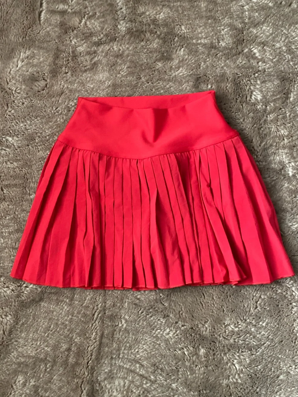 CRZ YOGA Red Pleated Circle Skirt - Picture 3 of 7